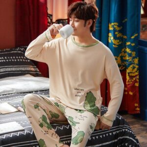 Ensemble pyjama homme en coton motif dinosaure
